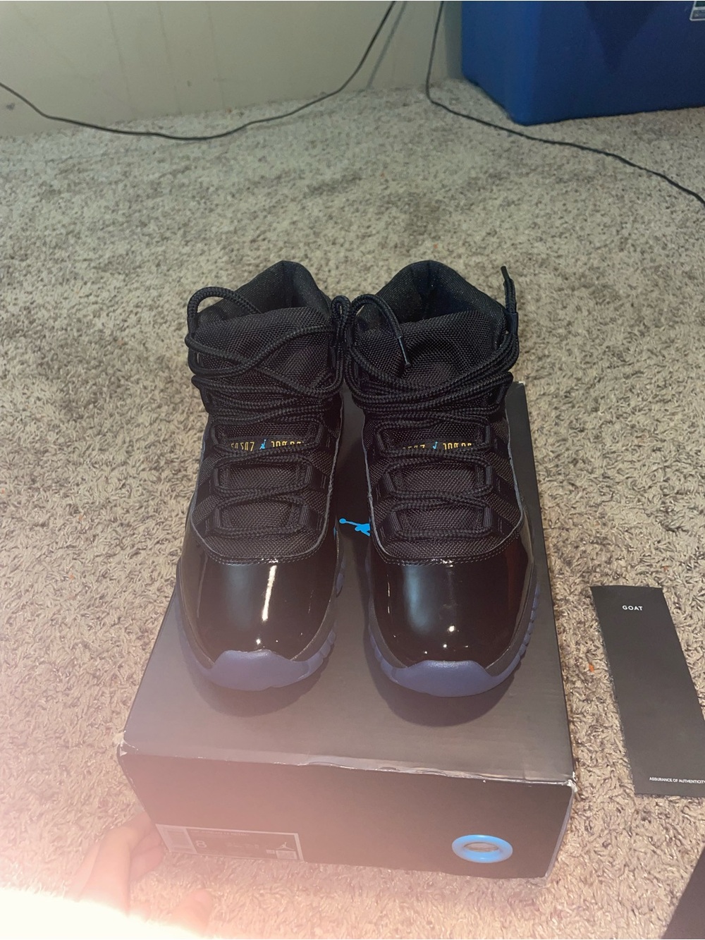 Jordan 11 Retro Black with Blue Jumpman - Picture 5 of 6